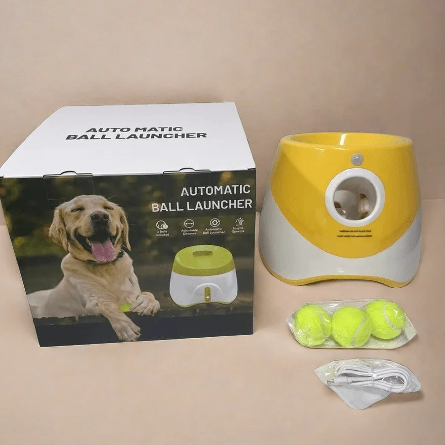 Automatic Dog Ball Launcher – USB Rechargeable Interactive Tennis Thrower