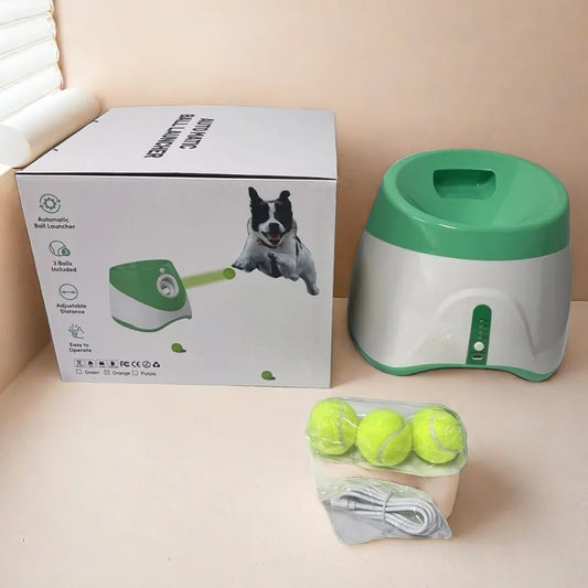 Automatic Dog Ball Launcher – USB Rechargeable Interactive Tennis Thrower