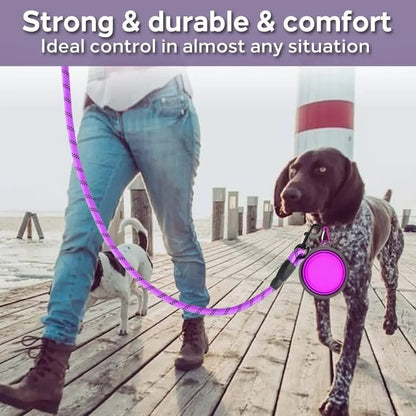 Strong Reflective Dog Leash – Durable Nylon Lead for Big & Small Dogs
