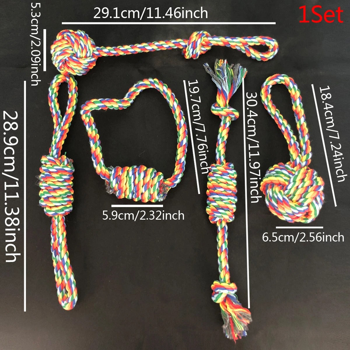 Durable Knot Rope Chew Toy Set – Teething & Training for Dogs