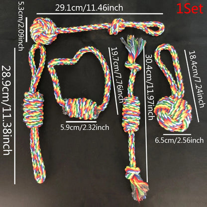 Durable Knot Rope Chew Toy Set – Teething & Training for Dogs